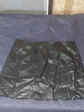 Cotton On Black Faux Leather Mini Skirt